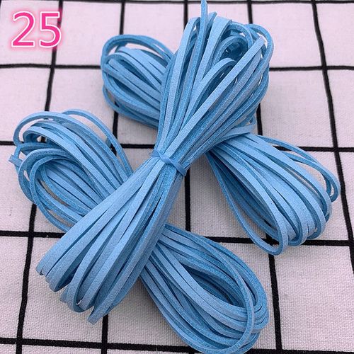 Cordon Plat En Faux Daim Tress,5yards/Lot,3mm,En Velours Coren,Fait  La Main,Pour Bricolage,Fournitures De Fabrication De Bijoux #P