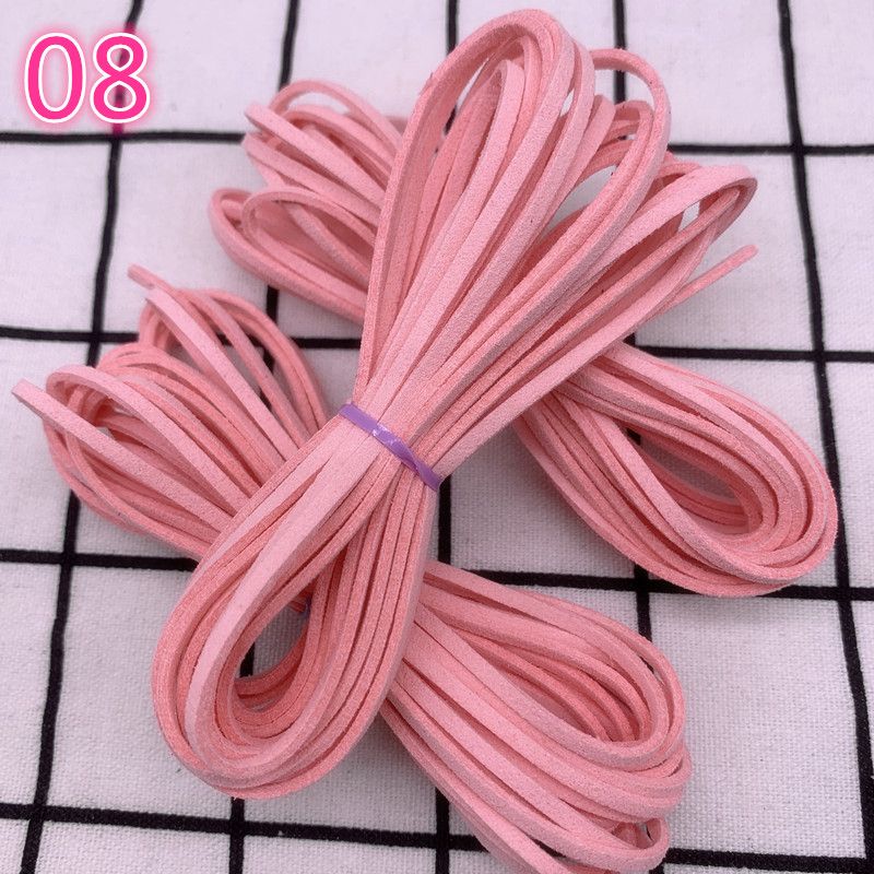 Cordon Plat En Faux Daim Tress,5yards/Lot,3mm,En Velours Coren,Fait  La Main,Pour Bricolage,Fournitures De Fabrication De Bijoux #X