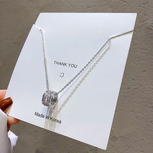Core Du Sud Dongdaemun Creux Diamant Pendentif Collier Femmes Net Rouge Temprament Clavicule Chane Design De Mode Collier-Xl449 Argent