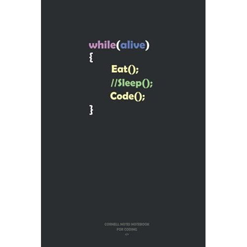 Cornell Notes Notebook For Coding: Notetaking Cornell System Notes Journal, Developer Notebook Gift For Programming Lovers, Coding Notebook Journal |6x9 Inches|100 Pages|   de Books, Coding  Format Broch 