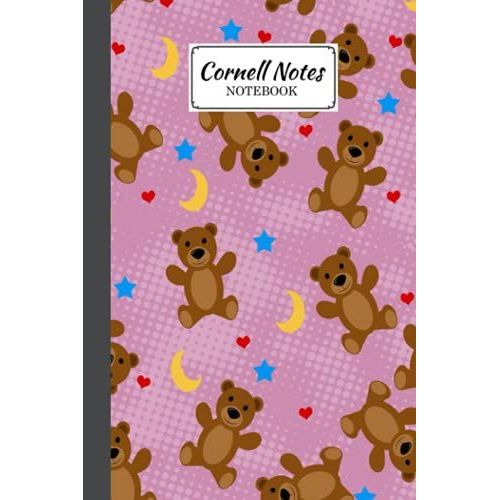 Cornell Notes Notebook: Teddy Bears Cover, College Ruled Medium Lined Journal, Cornell Note Paper Workbook For School, University, Note Taking, Size 6 X 9