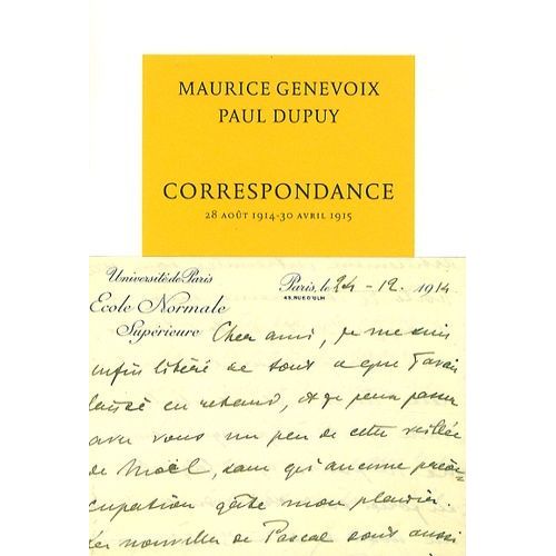 Correspondance - 28 Aot 1914 - 30 Avril 1915    Format Broch 