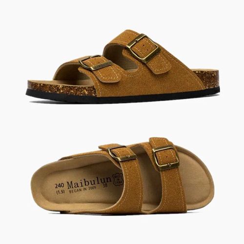 Cosmagic-Pantoufles D't En Lige Pour Femmes,Chaussures De Plage Dcontractes  Double Structure,En Cuir Nuso K  Enfiler,2024 - 43