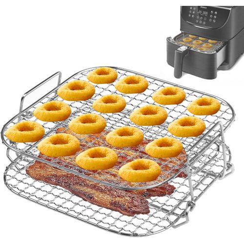 Cosori Rack Pour Friteuse  Air Chaud En Acier Inoxydable 304 - 2 Couches Avec Dshydrateur