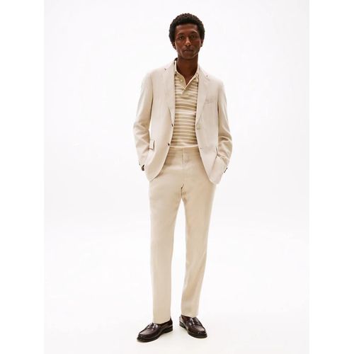 Costume Ajust  Boutonnage Droit Solid Viscose Fluid Fabric/Beige - 46