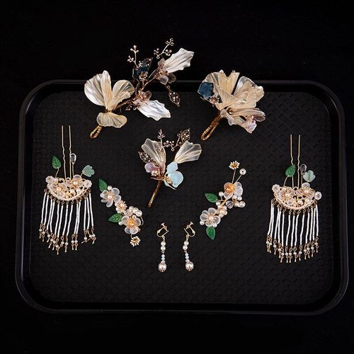 Costume De Diadme Chinois, Fleur Classique, Ancien, Ensemble De Fleur Liquide Pour Coiffure De Marie, Accessoires Pour Cheveux De Mariage
