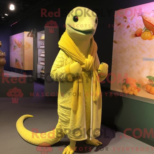 Costume De Mascotte Redbrokoly De Python Jaune Citron Habill D Un Pull Et D pingles  Chle