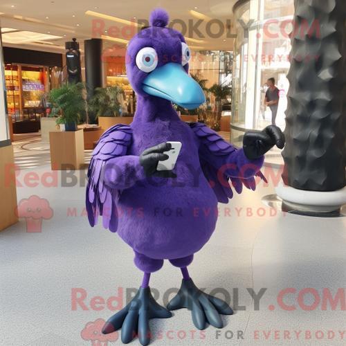 Costume Mascotte Redbrokoly D Oiseau Dodo Violet Personnage Habill D Une Culotte Et De Montres Intelligentes