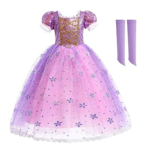 Costumes Reine Des Neiges Elsa Et Anna Pour Filles, Robe De Princesse Jasmine Frozen, Vtements Pour Enfants, Robe De Rhpour Enfants, Fte De Carnaval, 2024-4t(Tag 120)-Rapunzel
