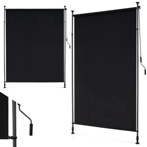 Costway Brise-Vue Rtractable 1,5 X 2,2-3,1m Rglable En Hauteur - Store Vertical  Manivelle Protection Vie Prive Sans Perage