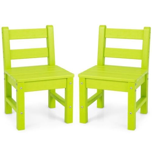 Costway Lot De 2 Chaises Pour Enfants En Plastique Pe - 34 X 33 X 57 Cm (L X L X H) Vert