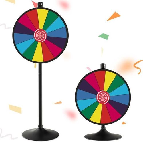 HOMFME Roue De La Fortune De 40 CM, Hauteur Réglable 97-155 CM, Équipé