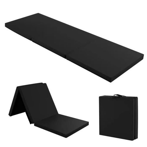 Costway Tapis De Sol Pliable 180 X 60 X 5 Cm En 3 Plis Avec 2 Poignes,Velcro  3 Cts Surface En Pu Impermable Remplissage En Epe