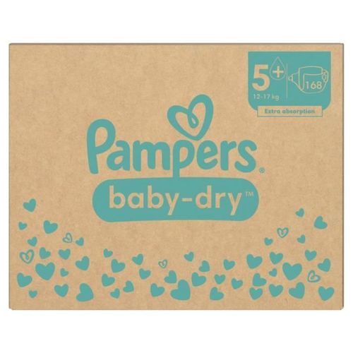 Couche-Culotte Pampers Baby-Dry Taille 5+ Pour 12kg - 17kg - Pack 1 Mois