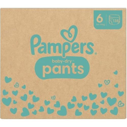 Couches-Culottes Pampers Baby-Dry Taille 6 - Pack 1 Mois - 138 Couches