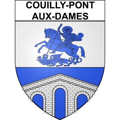 Couilly-Pont-Aux-Dames 77 Ville Sticker Blason cusson Autocollant Adhsif - 8 Cm