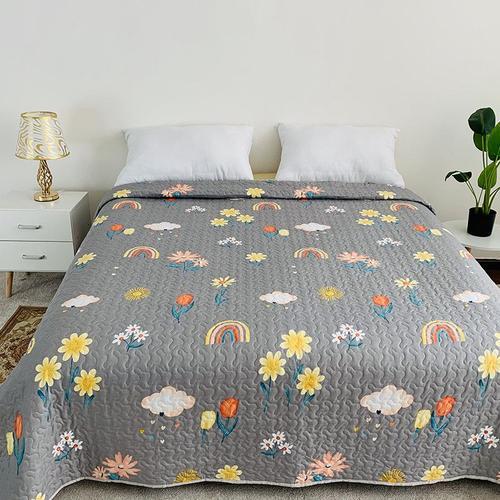 Couleur 7 - Seul Quilt150x200cm - Couvre Lit Matelass Imprim Floral, Dessus De Lit, Couette't, Drap De Tatami, Plaid, Lin