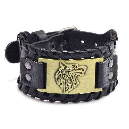 Couleur Jaune Claire - Bracelet Rtro Large En Cuir Rune De Odi Pour Hommes, Bijoux Celtiques Viking, Boussole, Accessoires, Cadeaux De Fte, Nouvelle Collection