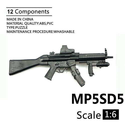Couleur Mp5sd5 1/6th Mini Mp40 Mitraillette La Seconde Guerre Mondiale En Plastique Assembl Arme Puzzle Modle 12 Pouces Figurine Soldats Jouets
