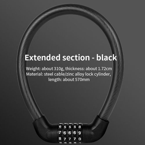 Serrure De Vélo Antivol à 5 Chiffres Avec Mot De Passe, Câble En Acier
