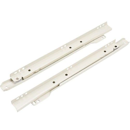 Coulisses De Tiroir De Commode Durables En Acier Lamin  Froid Avec Mcanisme D'ouverture Par Pousse, Lot De 2, Extension Complte De 40 Cm, Blanc
