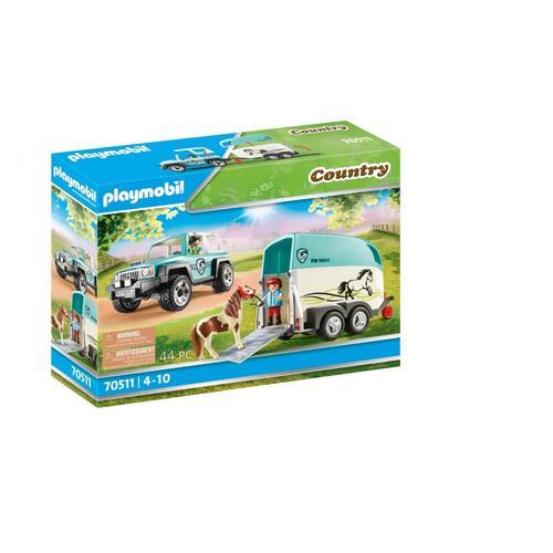 Playmobil 70511 - Voiture Et Van Pour Poney