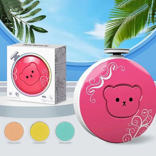 Coupe-Ongles lectrique Q-Cute Bear Avec Miroir,Forme Compacte,Basse,Antibruit,Mains Libres,Portable,Vernis  Ongles Bb,3 Ttes - Type Red