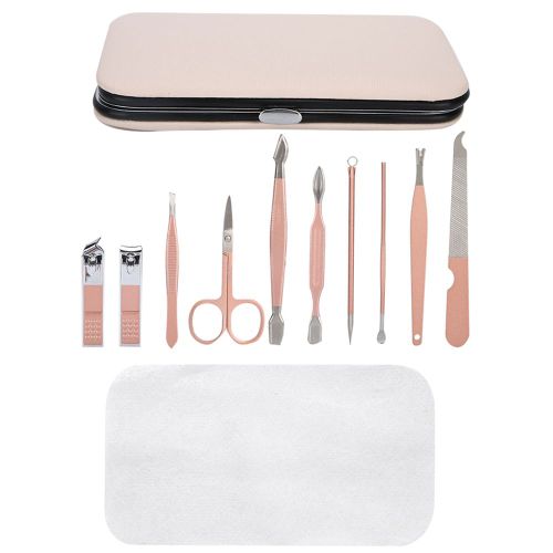 Coupe-Ongles En Acier Inoxydable, Ciseaux A Sourcils, Lime A Ongles, Aiguille Anti-Acne, Ensemble D'outils De Manucure