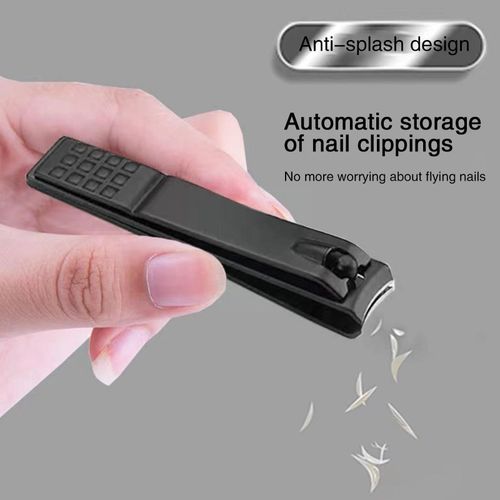 Coupe-Ongles Pointus En Acier Inoxydable, Ensemble De Manucure, Simple, Pratique, Noir, E6m0