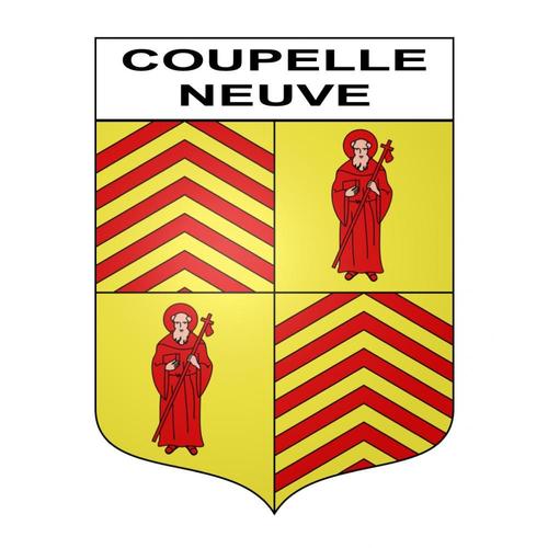 Coupelle-Neuve 62 Ville Sticker Blason cusson Autocollant Adhsif - Taille : 25 Cm