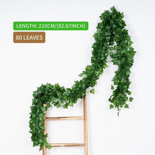 Couronne De Lierre Vert Pour Dcoration De Jardin,Plante Artificielle,Fausses Feuilles,2.1m,Diy - Type T11