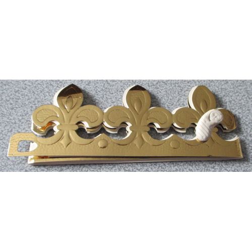 Couronne Des Rois En Carton - Fleurs De Lys Dores - Vendue Avec Une Fve Plastique Blanche Reprsentant Un Bb Emmaillot (1x2.2cm)