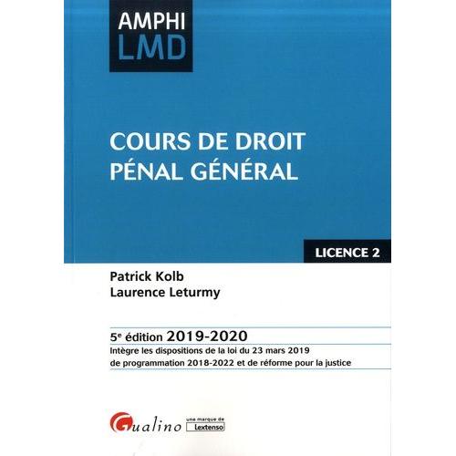 Cours De Droit Pnal Gnral   de Leturmy Laurence  Format Beau livre 