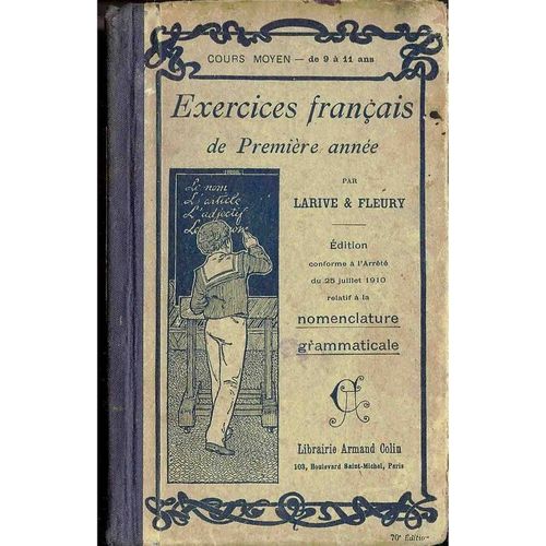 Exercices Franais De 1re Anne Cours Moyen De 9  11 Ans   de Cours Larive  Format Cartonn 