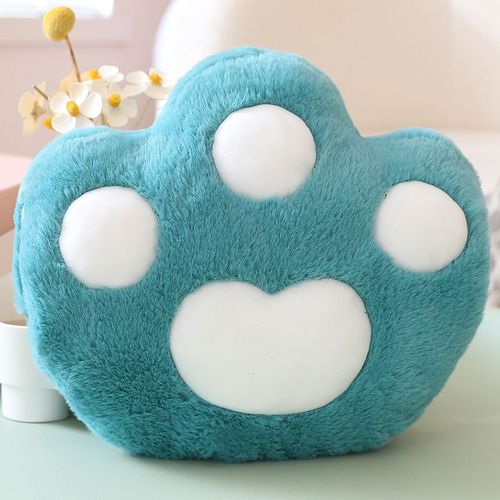 Coussin  main en forme de griffe de chat mignon pour les tudiants pour se tenir au chaud en automne et en hiver, coussin de sieste, coussin  main en forme de griffe d'ours Vert fonc - 25*30cm