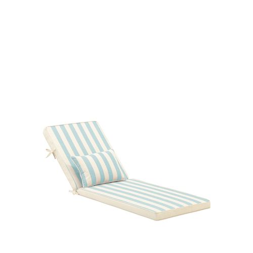 Coussin  Rayures Avec Petit Coussin Pour Chaise Longue Turquoise