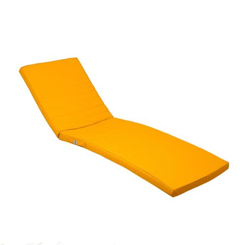 Coussin Bain De Soleil - Matelas Pour Transat Dhoussable - 185x55x5cm - Jaune Miel