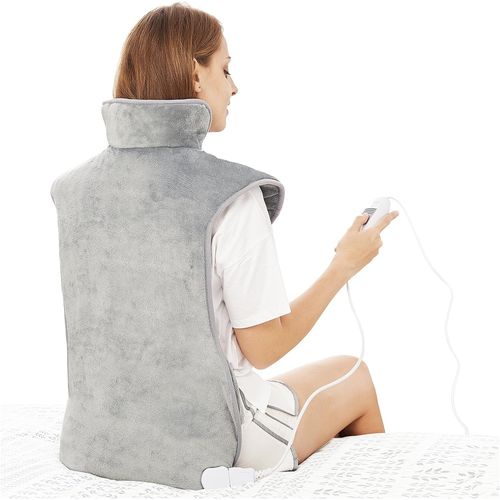 Coussin Chauffant dos Electrique Epaule et Nuque 60100cm, 3 Niveaux de Chaleur, minuterie d'arrt Automatique de 3 heures, Chauffage rapide, Ceinture, Chauffe-dos, Flanelle, Lavable en Machine