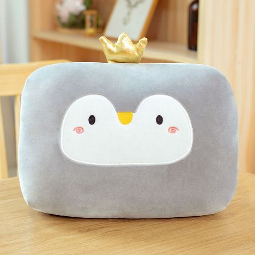 Coussin chauffant en peluche pour les mains des tudiants d'automne et d'hiver, peut tre plac dans l'oreiller de sieste, coussin chauffant pour les mains en forme d'animal mignon Pingouin-32*22*13cm