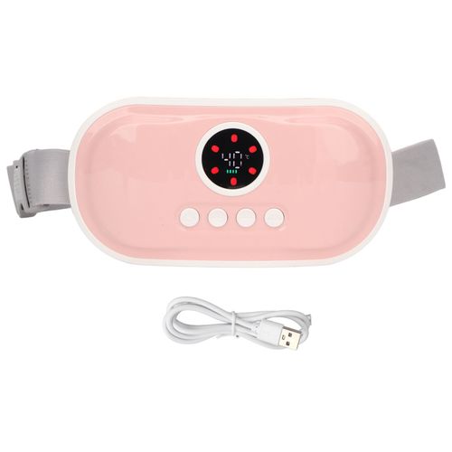 Coussin Chauffant Portable Sans Fil, Ceinture Electrique, Coussin Chauffant Rapide, 3 Niveaux De Chaleur, 2 Modes De Massage, Coussin Chauffant Pour Le Dos Et Le Ventre, Rose
