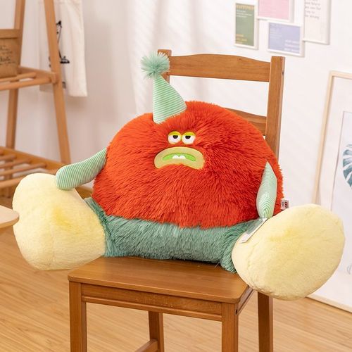 Coussin De Taille Mignon Et Grand Pour Les Pieds, Coussin De Chaise Chaud En Peluche, Coussin De Taille De Bureau, Coussin De Taille De Voiture Orange-Petit 65cm