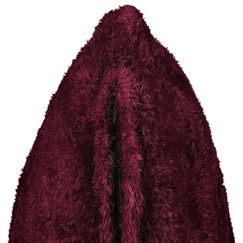 Coussin Pilea Fourrure Synthtique 45 X 45 Cm Unicolore Rouge Bordeaux