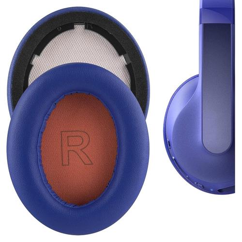 Coussinets de rechange en cuir protin pour casque Anker Soundcore Life Q10, Q10 BT - Pices de rparation (Bleu/Orange)