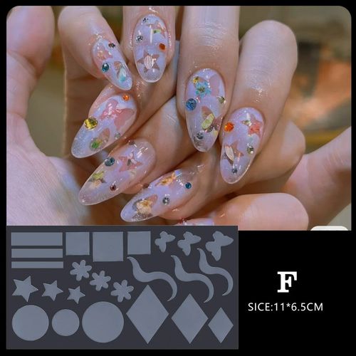 Coussretours En Silicone En Forme De Cristal Pour Les Touristes,Formes Franaises,Guides De Ligne Rapides,Systme De Duo De Moule  Ongles Pour Gel  Ongles Xr,Ensemble De Type - Type 12pcs #B