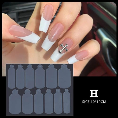 Coussretours En Silicone En Forme De Cristal Pour Les Touristes,Formes Franaises,Guides De Ligne Rapides,Systme De Duo De Moule  Ongles Pour Gel  Ongles Xr,Ensemble De Type - Type 12pcs #E