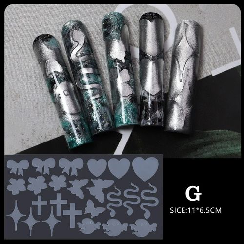 Coussretours En Silicone En Forme De Cristal Pour Les Touristes,Formes Franaises,Guides De Ligne Rapides,Systme De Duo De Moule  Ongles Pour Gel  Ongles Xr,Ensemble De Type - Type 12pcs #J