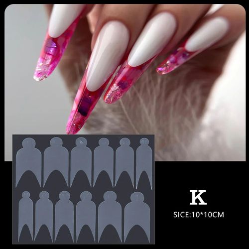 Coussretours En Silicone En Forme De Cristal Pour Les Touristes,Formes Franaises,Guides De Ligne Rapides,Systme De Duo De Moule  Ongles Pour Gel  Ongles Xr,Ensemble De Type - Type 12pcs #K
