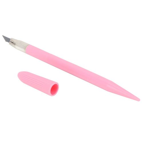 Couteau A Graver Pour Tampons En Caoutchouc, Stylo A Graver Pour Film Sur Bois, Outils Manuels Avec 12 Lames (Rose)