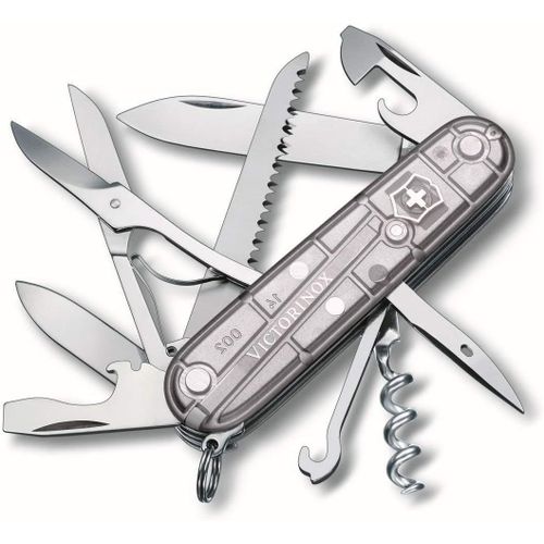 Couteau De Poche Suisse, Lger, Multitool, 15 Fonctions, Grand Lame, Tire Bouchon, Ouvre Boite, Argent Transp.