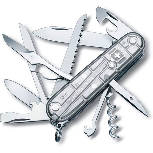 Couteau De Poche Suisse, Lger, Multitool, 15 Fonctions, Grand Lame, Tire Bouchon, Ouvre Boite, Argent Transp.